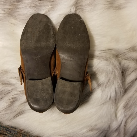 Zara Basic Collection Suade Ankle Boots - Picture 3 of 5